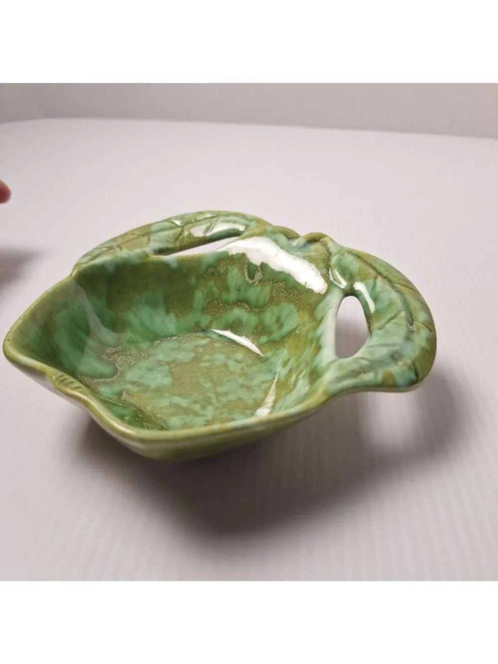 (4) ENCHANTO COMPANY B112 CALIFORNIA USA VINTAGE GREEN GLAZED CERAMIC BOWLS **